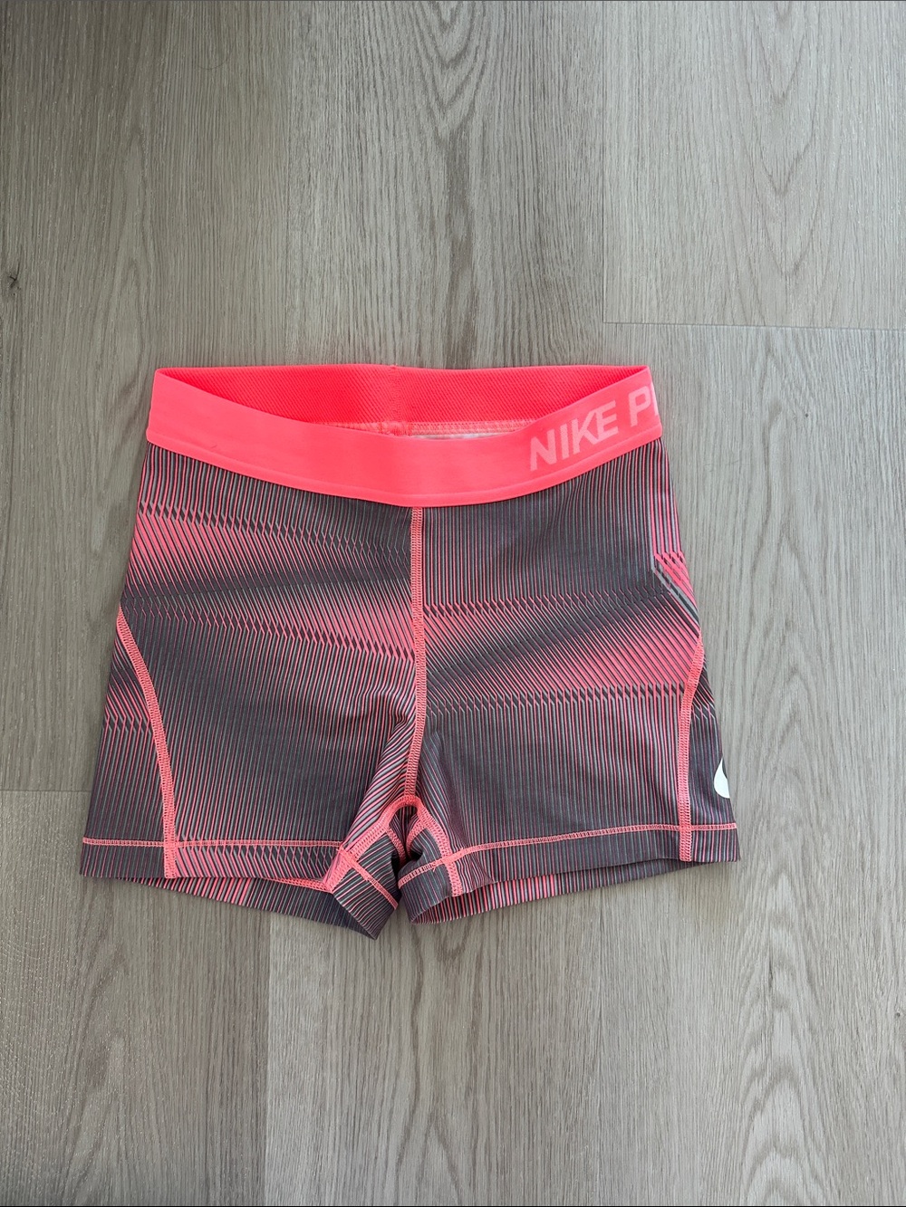Nike Dri-FitCoral & Gray Gradient Bike Shorts